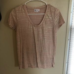 Metallic striped T